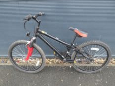 Black and red childs mountain bike