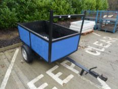 Single axle wooden and metal frame trailer