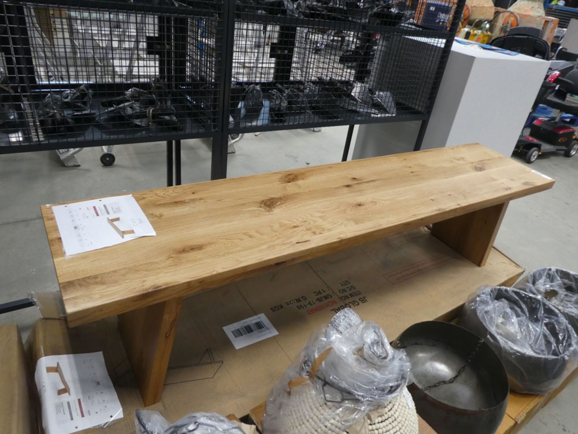 Large solid wood oak FurnitureLand bench