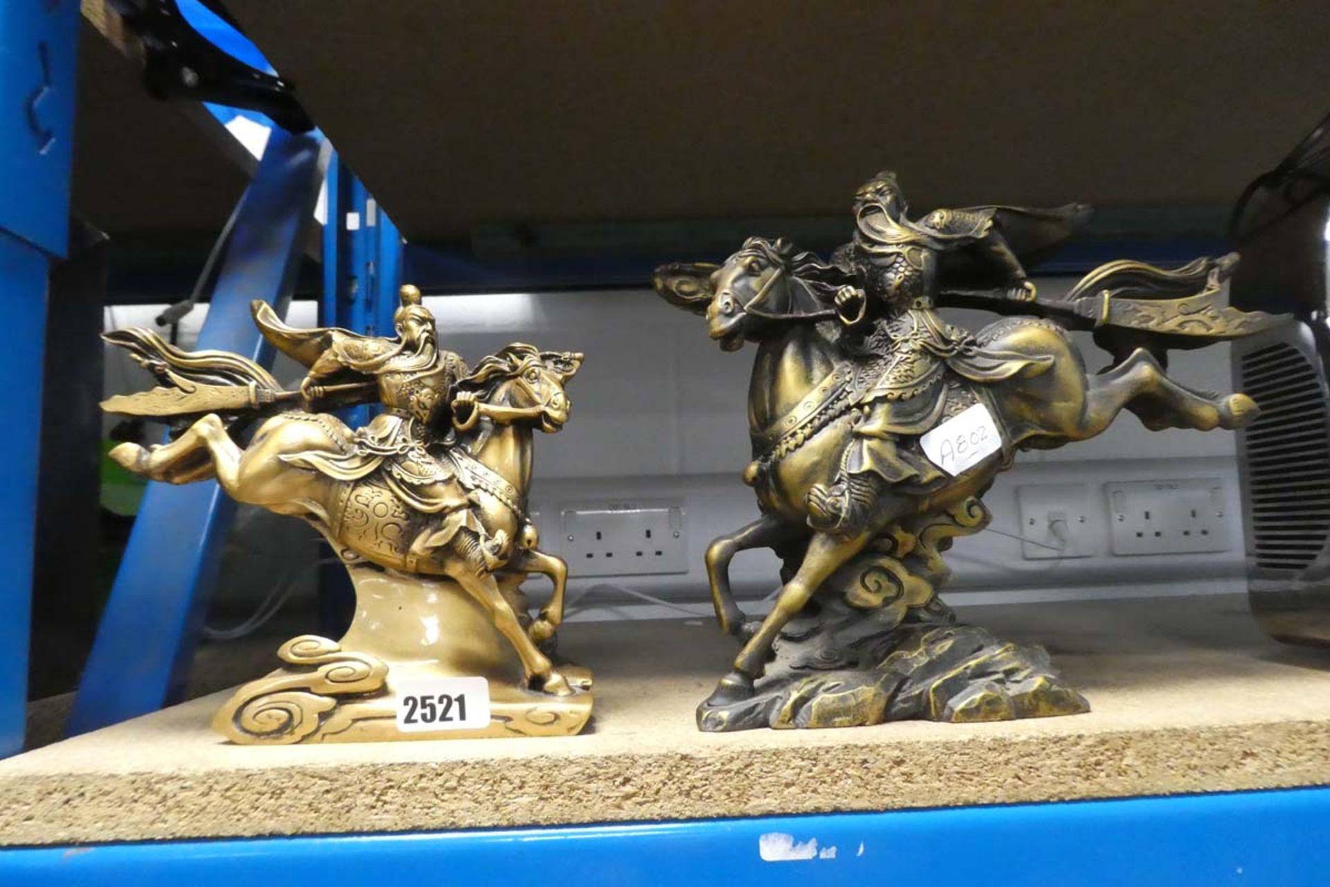 2 Oriental theme horseback riding warriors