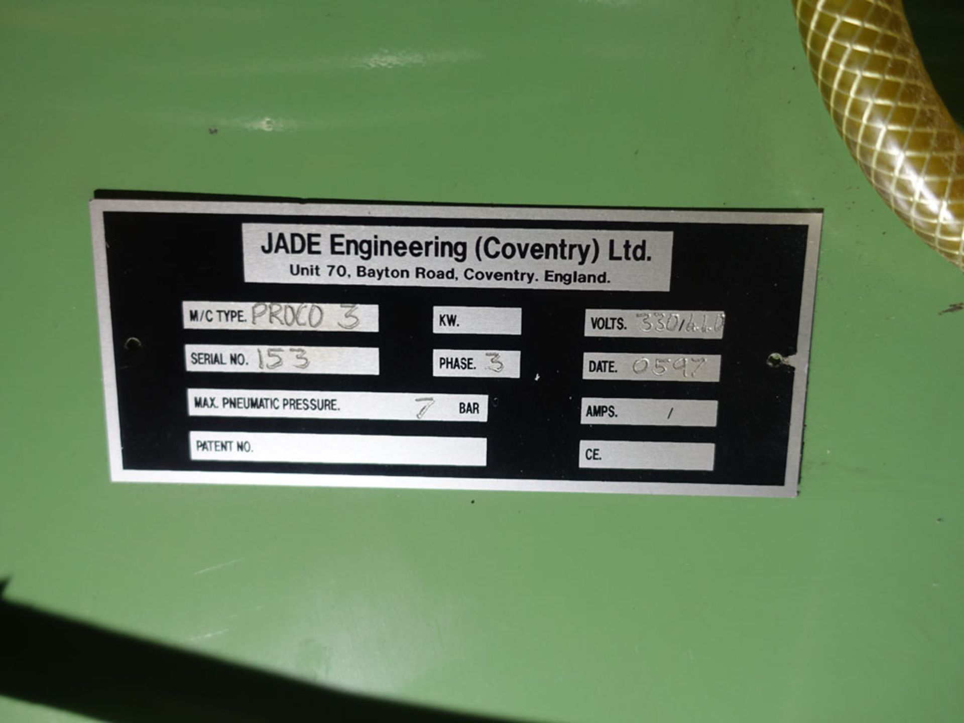 Jade Engineering model Proco3 corner cleaner/groover Serial number 153 Year 1997 - Image 5 of 6