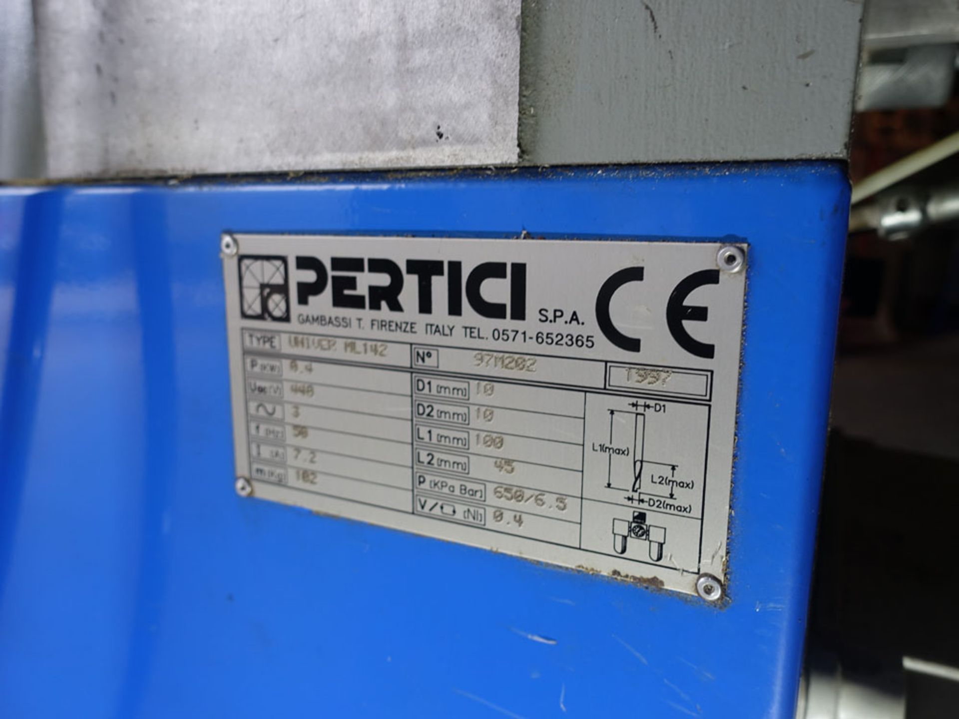 Pertici model ML142 slot milling machine Serial number 97M202 Year 1997 - Image 6 of 7