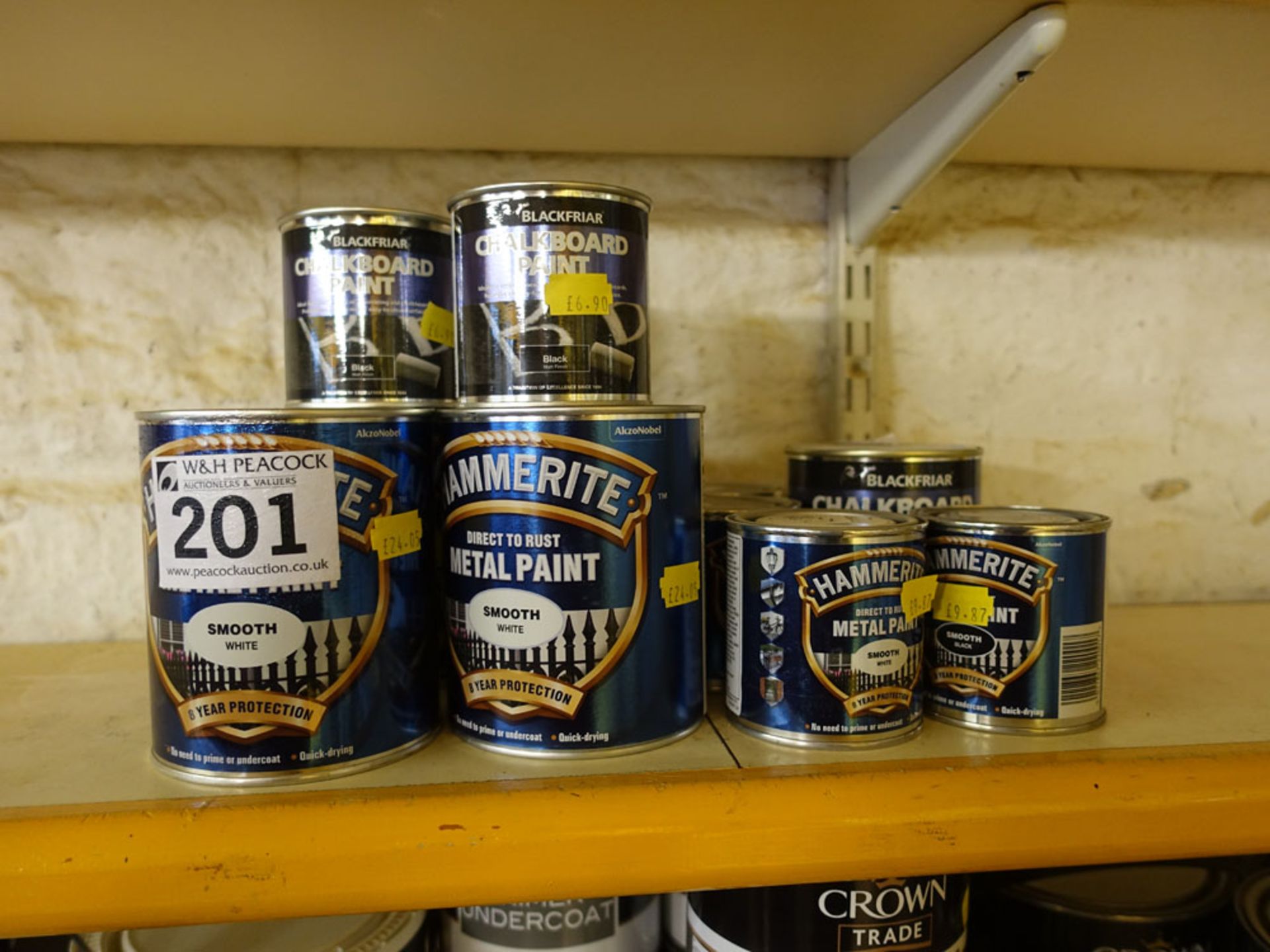 10 various tins of Hammerite, etc