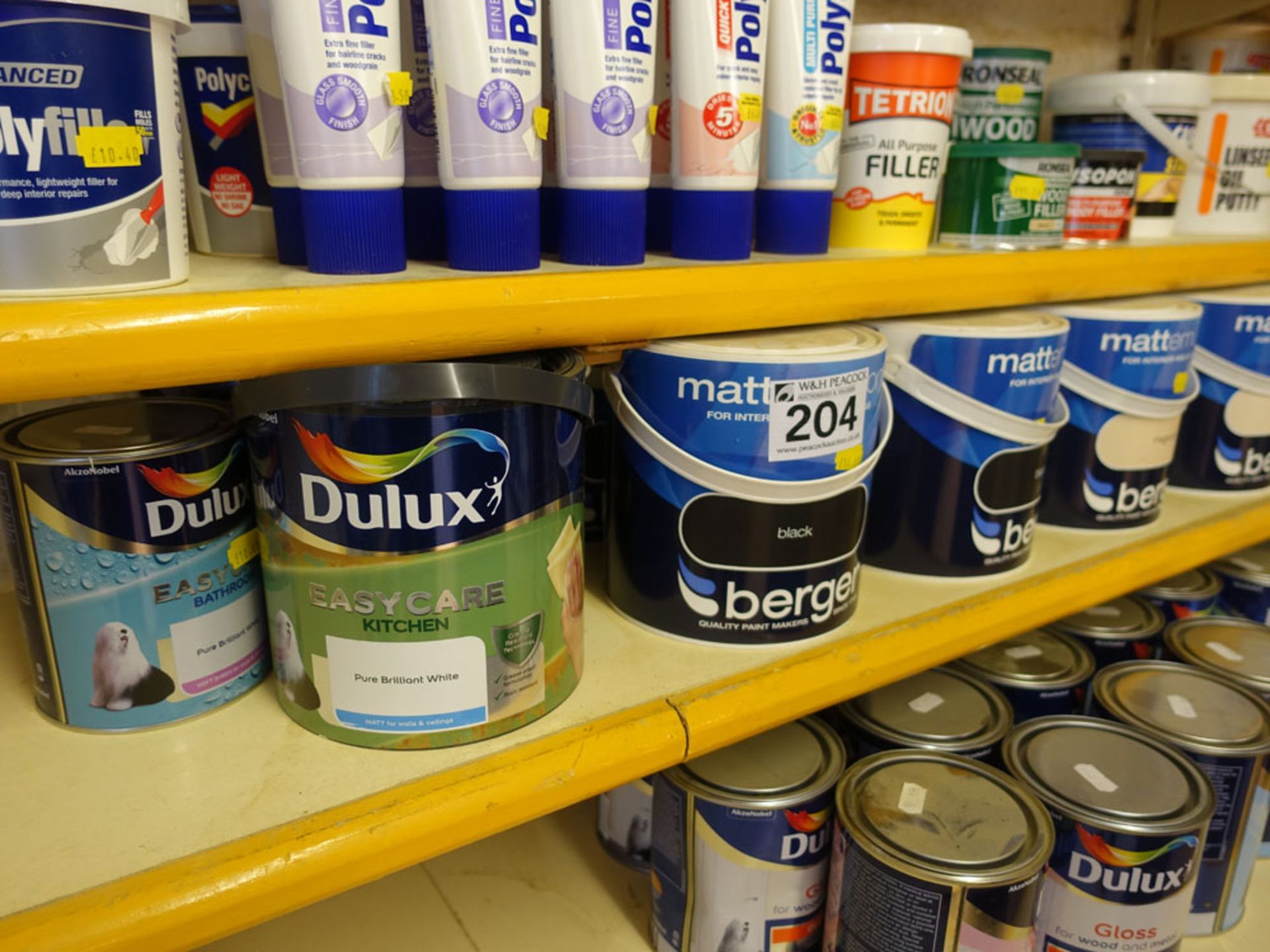 Approximately 14 tins of Berger and other emulsions