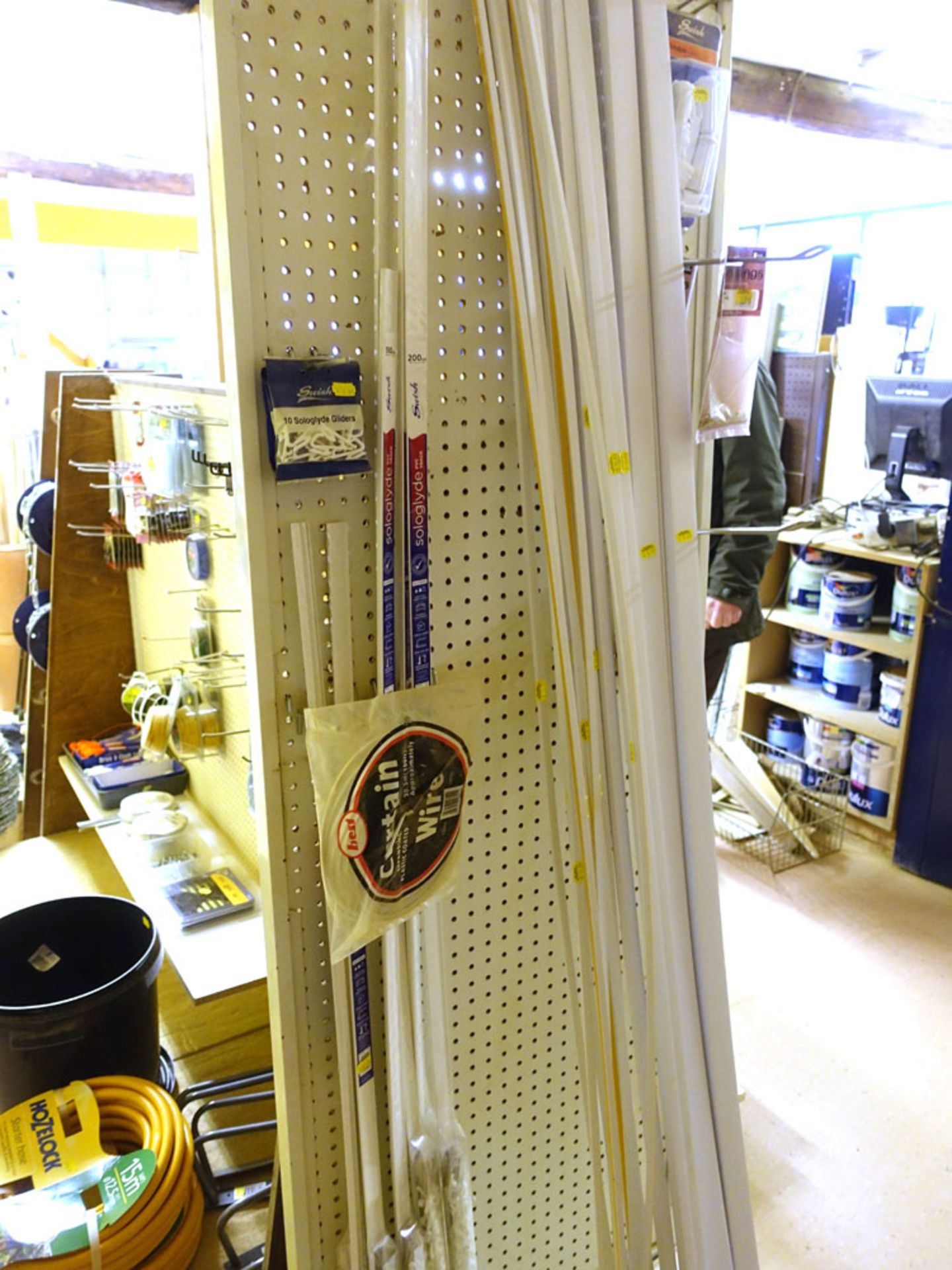 Rack of mini trunking and curtain track, etc