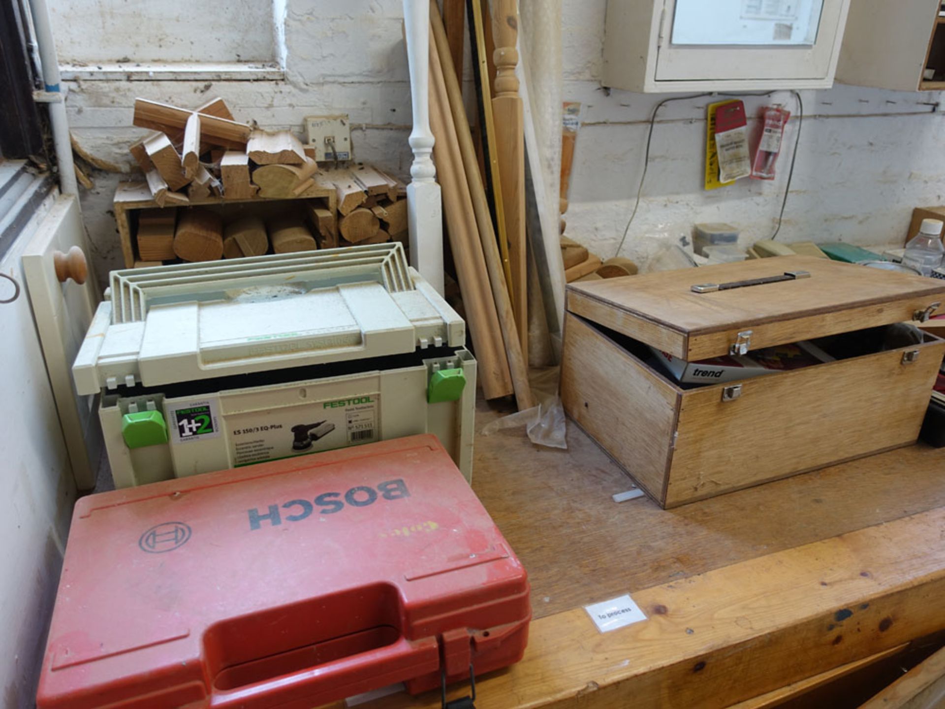 Contents of the tea room comprising folding table, first aid cabinet, Hotpoint microwave, etc - Image 2 of 7