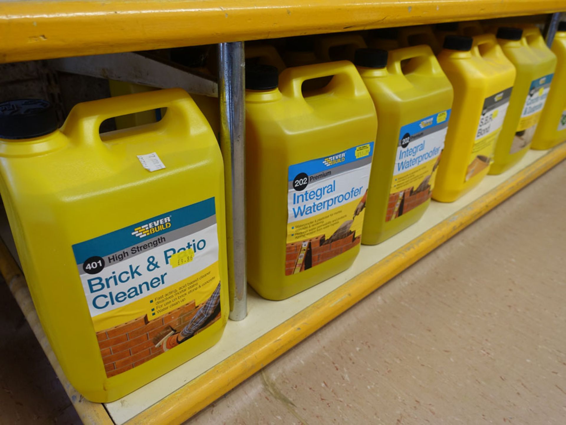 21x 5 litre of various waterproofer, brick cleaner, dustproofer, etc