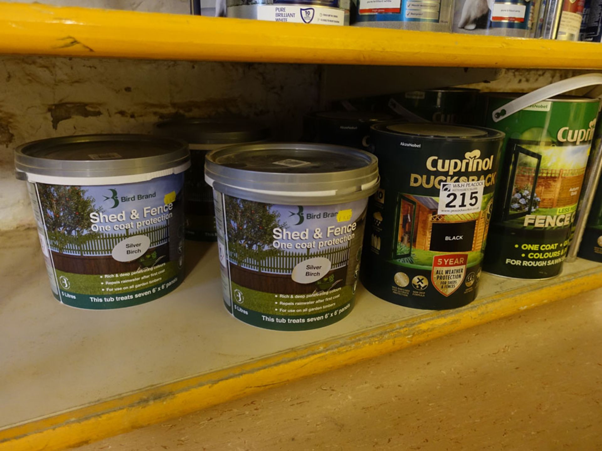 8x 5 litre Cuprinol Ducksback fence paint together with 3x 5 litre shed and fence one coat