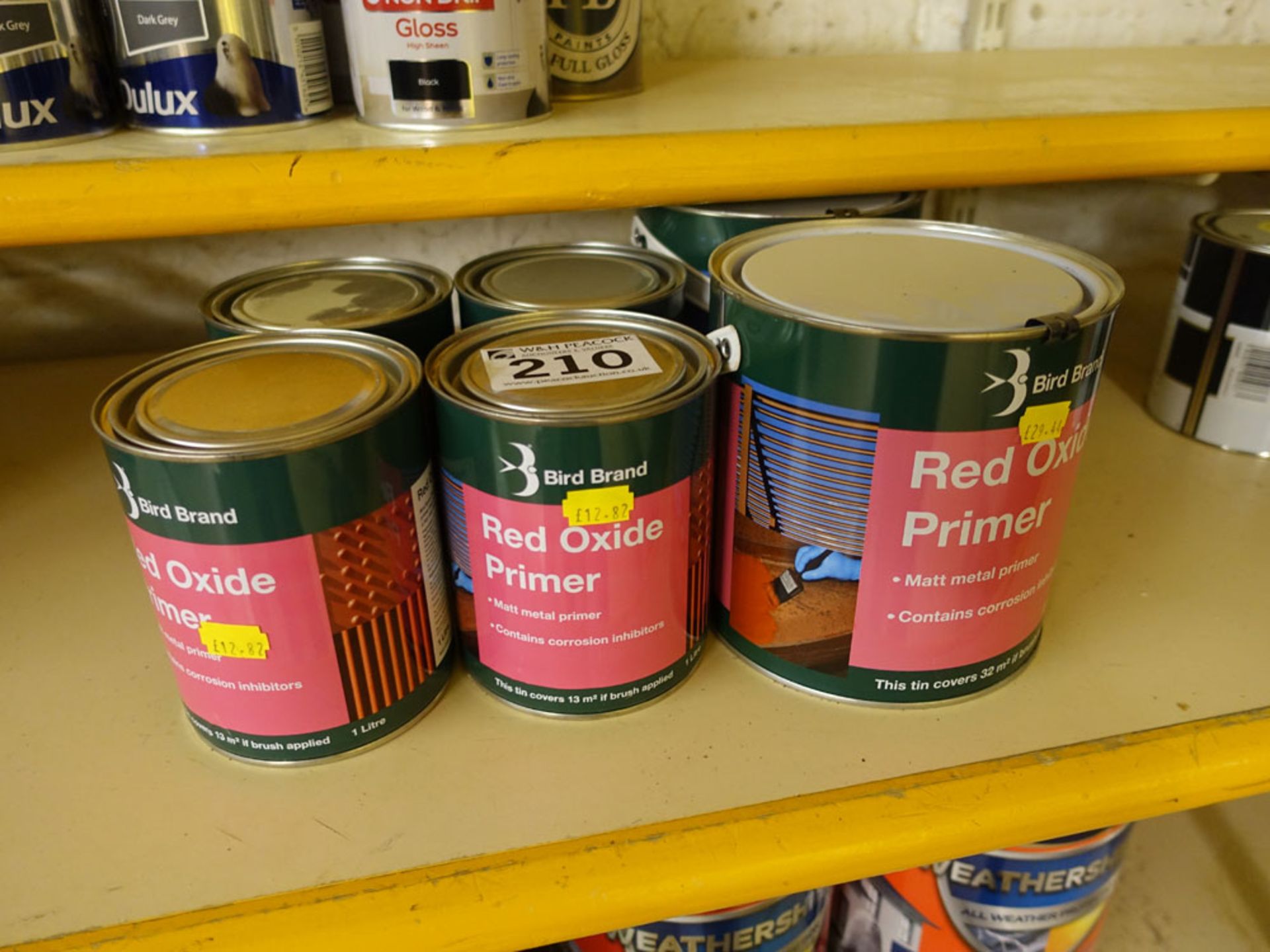 6 various tins of red oxide primer