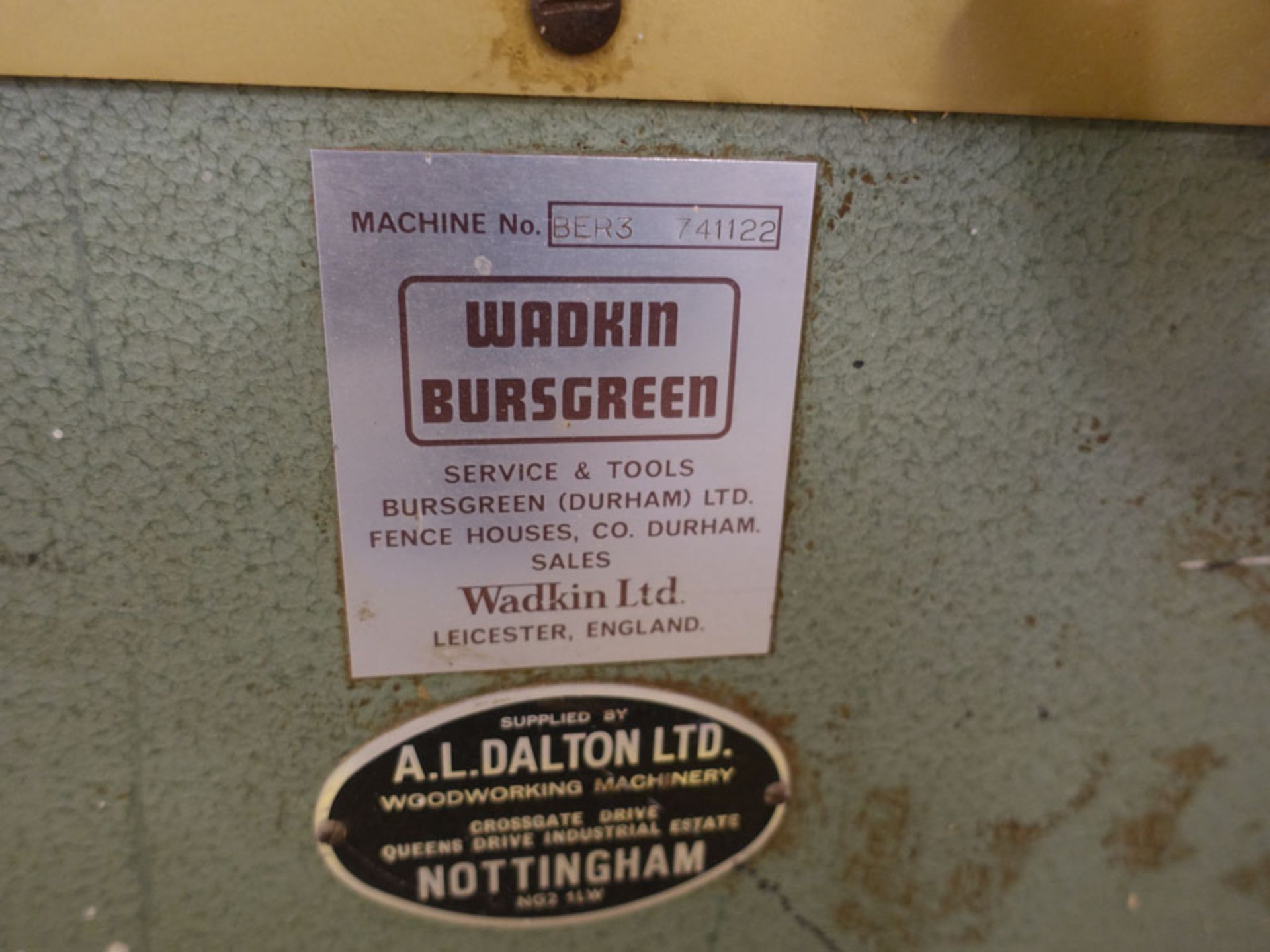 Wadkin Bursgreen spindle molder model BER3, serial no 741122 together with a cabinet containing a - Image 3 of 5