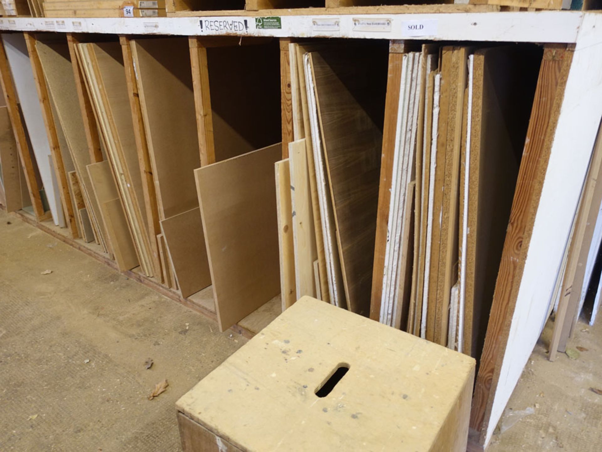 Range of plywood, chipboard, OSB, MDF and other boarding and offcuts (the contents of 14 sections of - Image 3 of 3