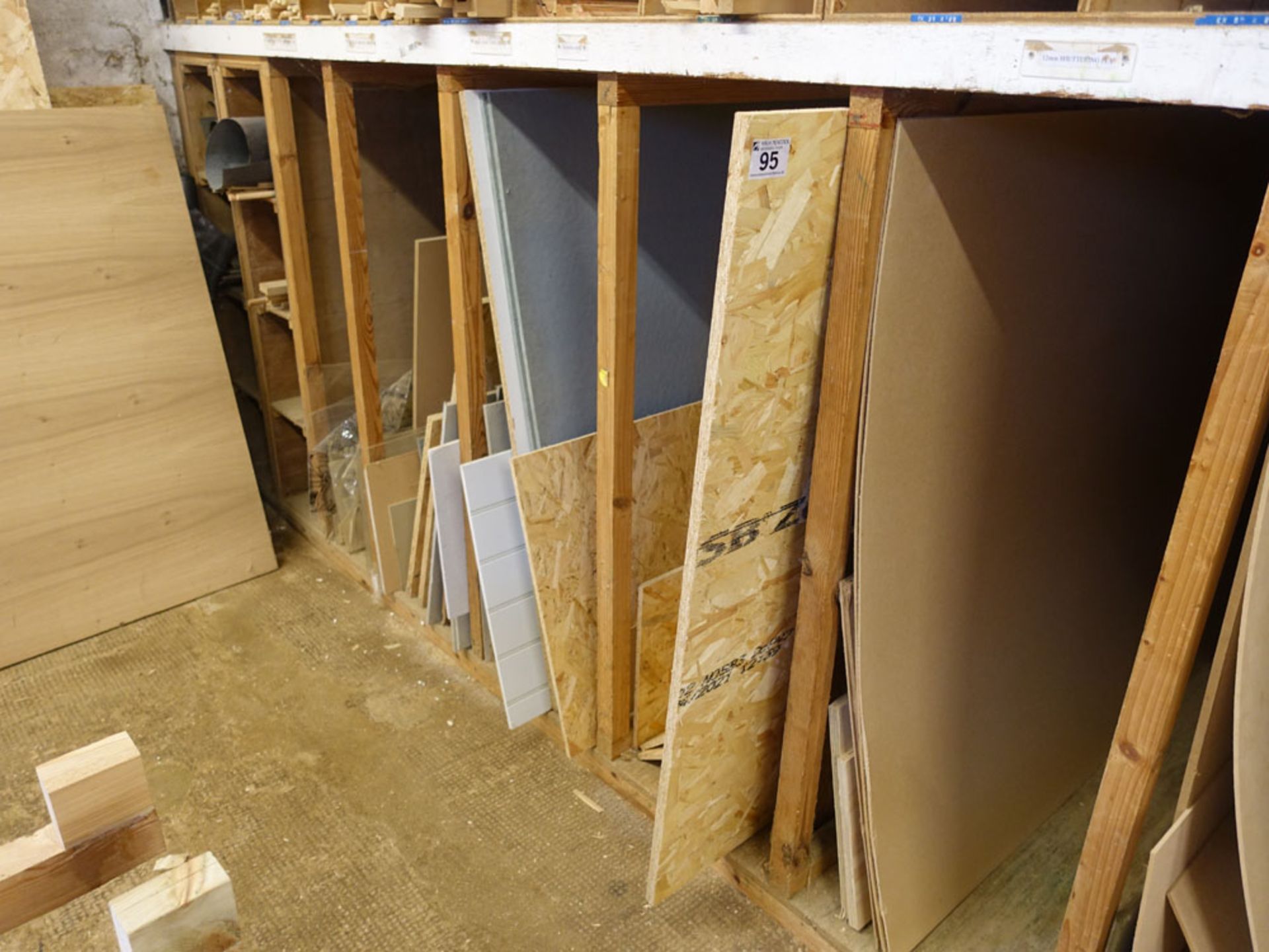 Range of plywood, chipboard, OSB, MDF and other boarding and offcuts (the contents of 14 sections of