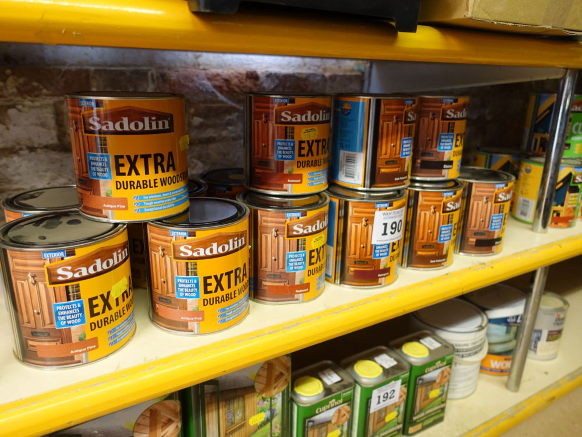 16x 1 litre cans of Sadolin extra durable woodstain