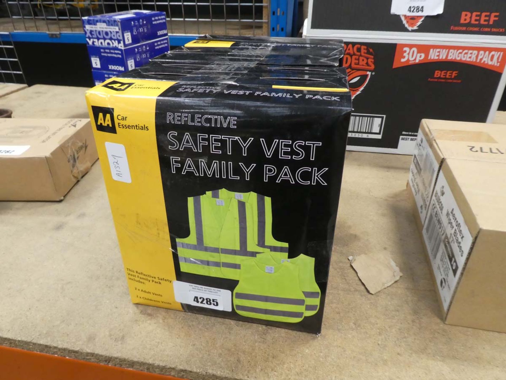 Seven packs of AA safety vests