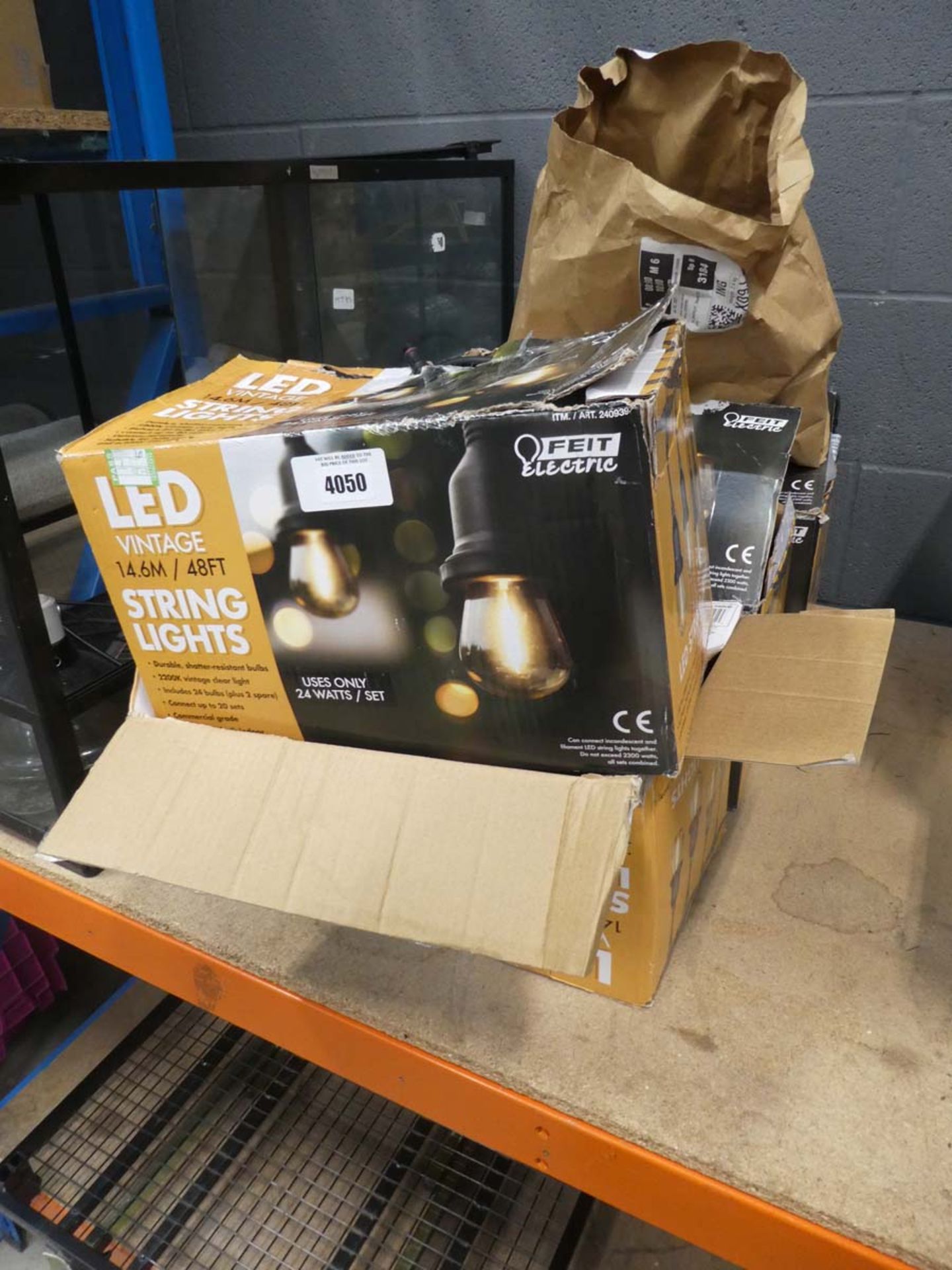 4 boxes and a bag of LED stringlights