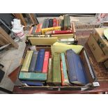 2 boxes containing novels and books on African exploration
