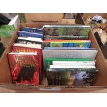 Box containing a quantity of Virginia Andrews novels plus antique and other reference books