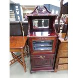 Late Victorian music cabinet with fall front lower section