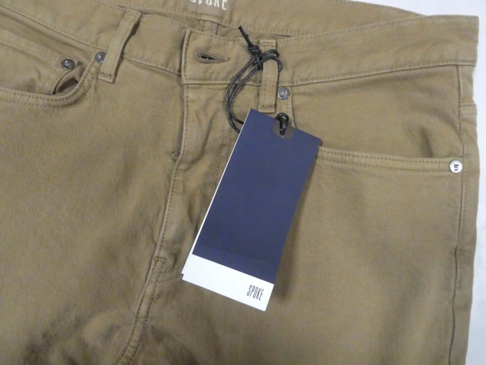 Spoke men's build A 12oz original regular jeans in khaki size 32W 29L (bagged) - Image 2 of 2