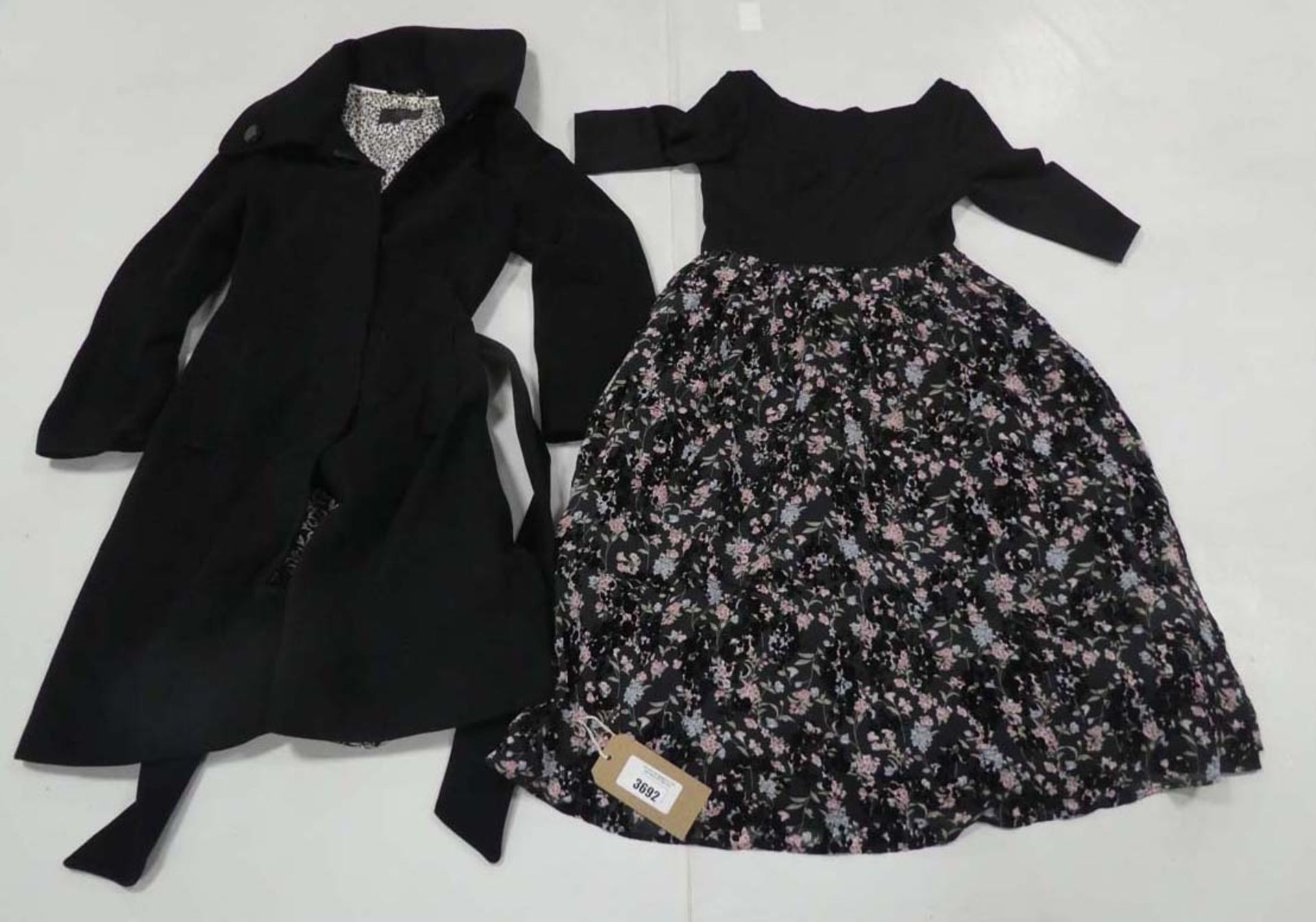 Ladies Coast jacket in black together with floral dress both size 10