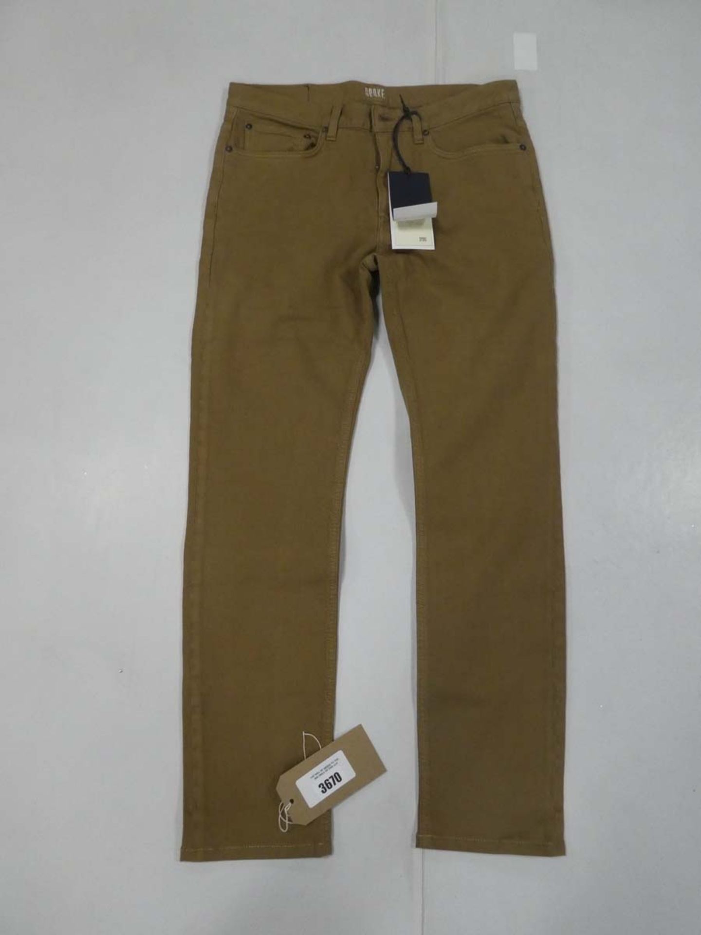 Spoke men's build A 12oz original regular jeans in khaki size 32W 29L (bagged)