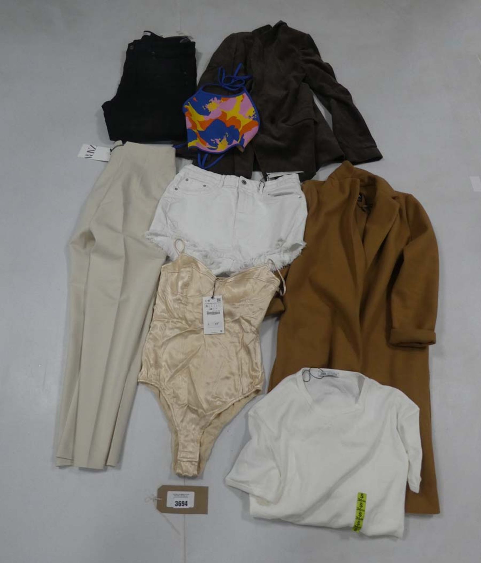Selection of Zara clothing to include jackets, trousers, tops, etc