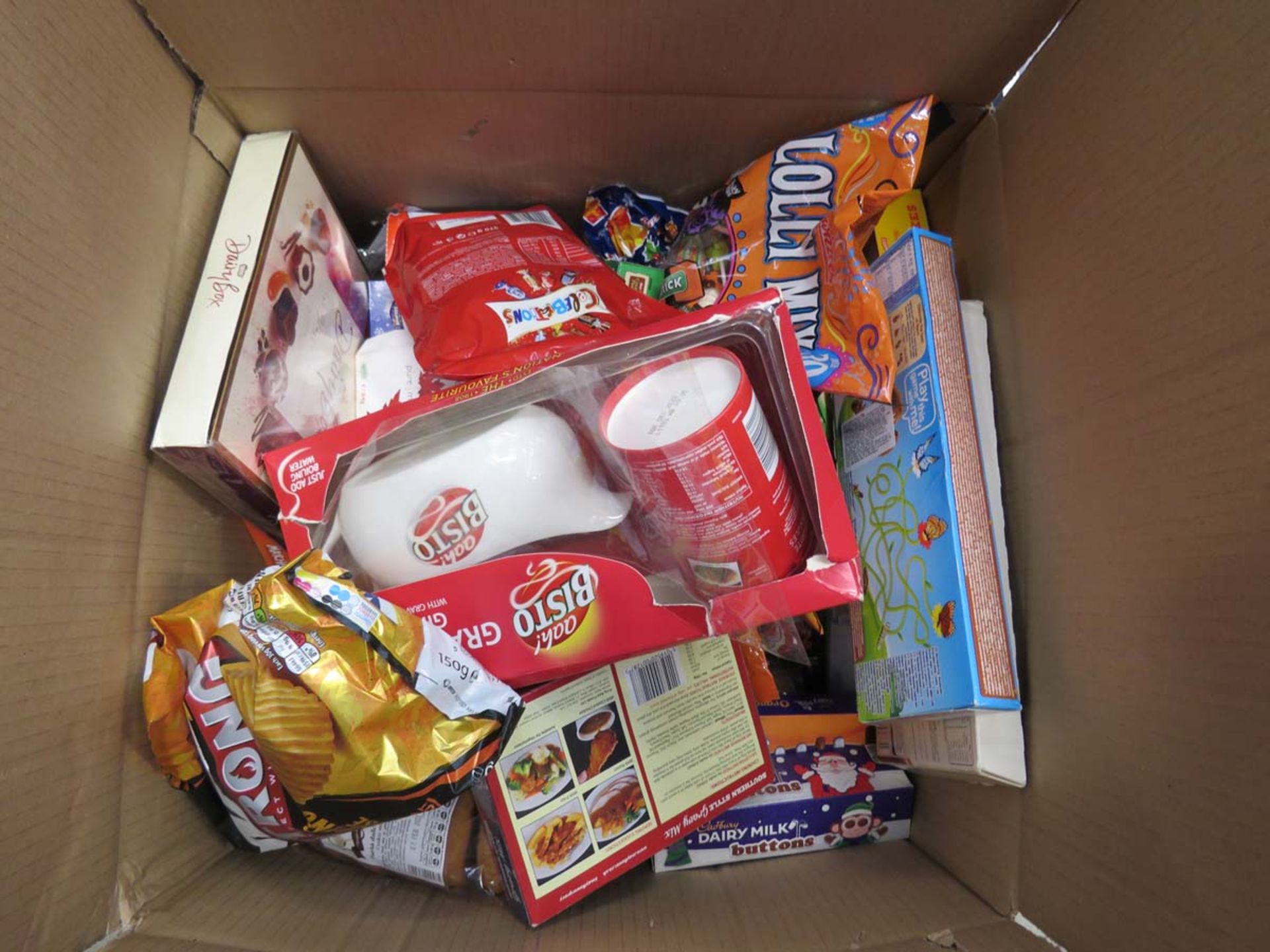 Large box of various food