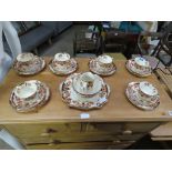 Selection of Florentine china decorative cups, saucers and plates
