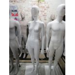 (2051) Grey plastic and felt full size male mannequin