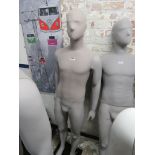 (2050) Grey plastic and felt full size male mannequin, no stand