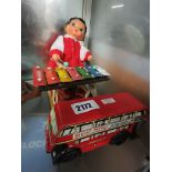 Tin plate bus and tin plate toy of child playing instrument