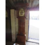 John Burges of Cosport oak cased grandfather clock with decorative brass face and Roman numerals