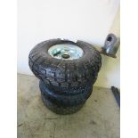 4 small barrow wheels with tyres