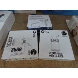 (2485) 2 pairs of Otek wireless air buds with Pro-Signal wireless headphones