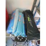 4 Pro Beach wind screens and two 4 leg folding camp beds