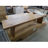 Cantilever natural solid oak long bench