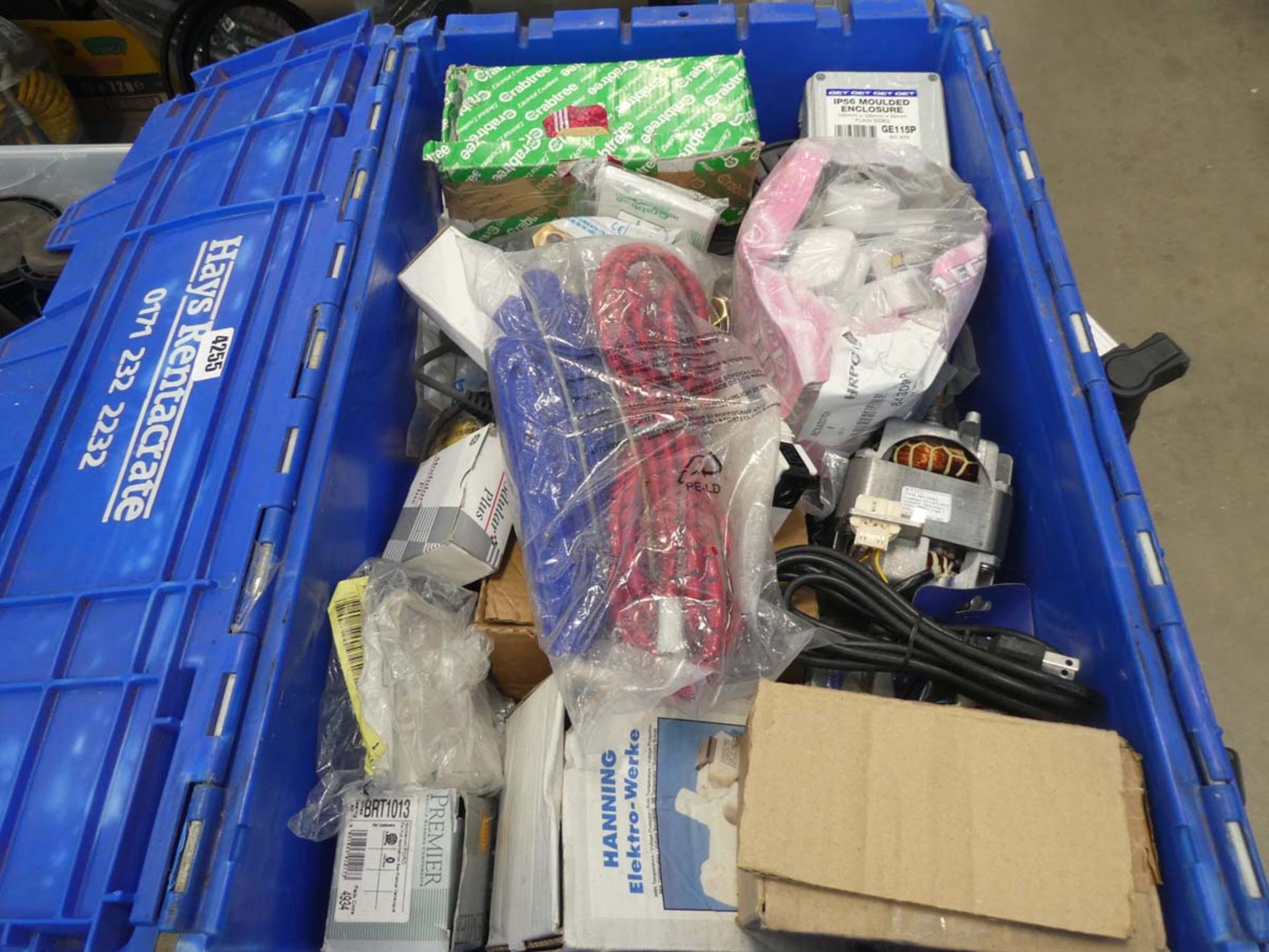 4 boxes of various items incl. chemicals, adjustable feet, various tools and electrical items - Image 4 of 4