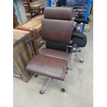 Brown highback swivel chair