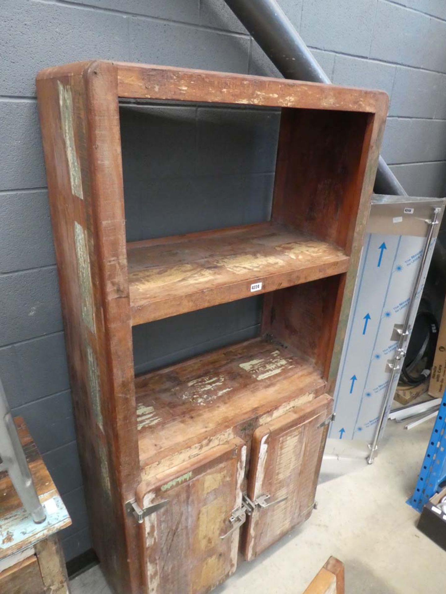 6ft Rustic Mexican Style display unit with 2 doors under