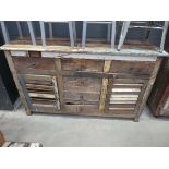 Low Rustic Mexican style sideboard with drawers and doors under