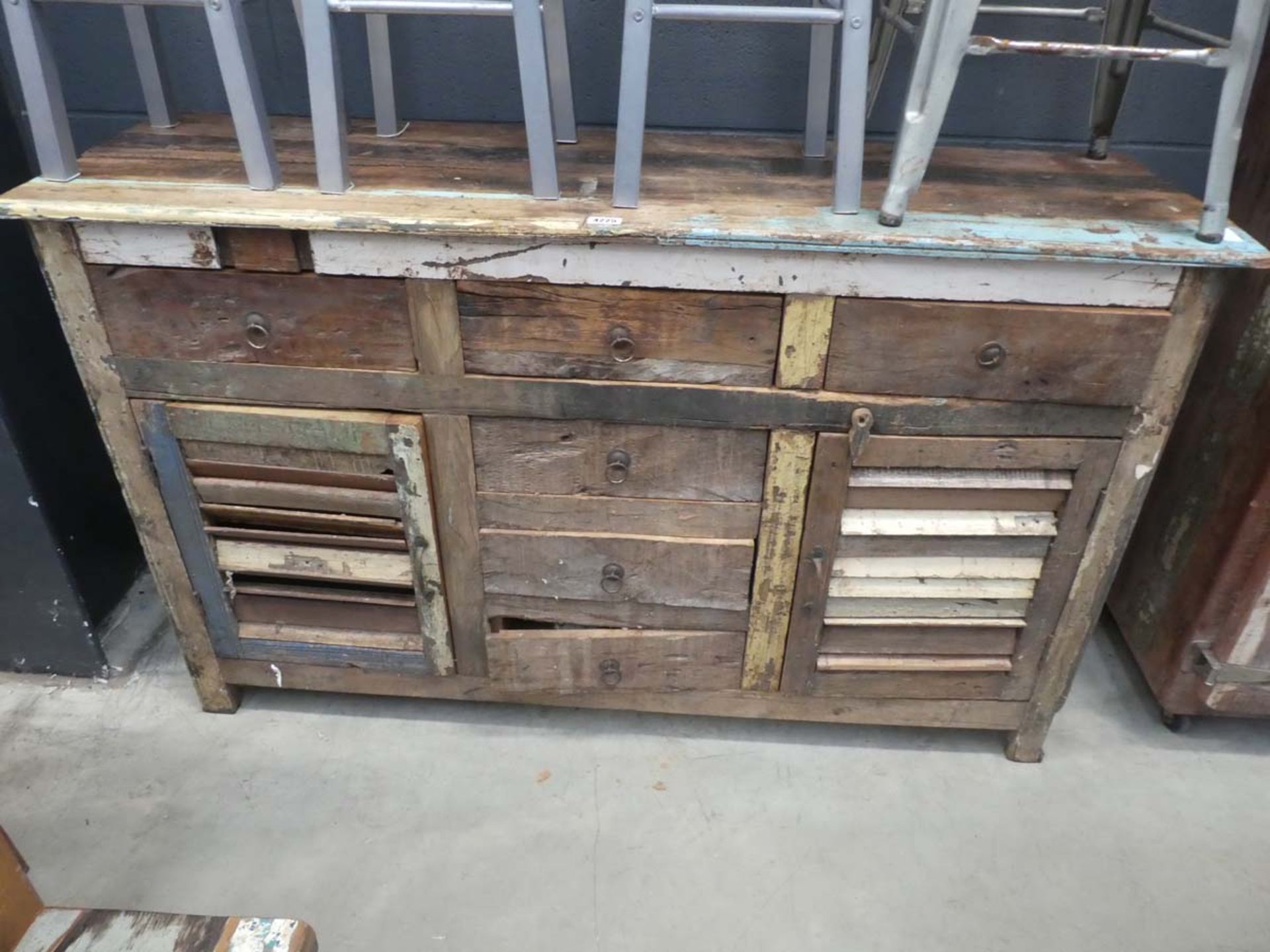 Low Rustic Mexican style sideboard with drawers and doors under