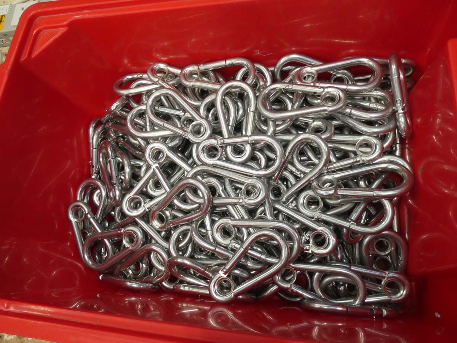 Large box of carabiner style clips