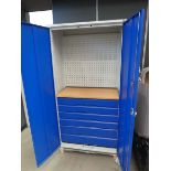 Large 6ft 2-door blue metal stationery cupboard