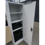 6ft grey metal single door stationery cupboard