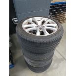 Set of VW alloy wheels and tyres, size 235-45-17