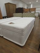 3ft single divan bed with polka dot headboard