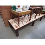 Large tile top coffee table plus lamp table