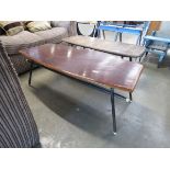 1950's coffee table with metal supports