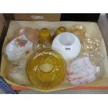 Box containing glass lamp shades