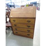 Oak bureau with 4 drawers under